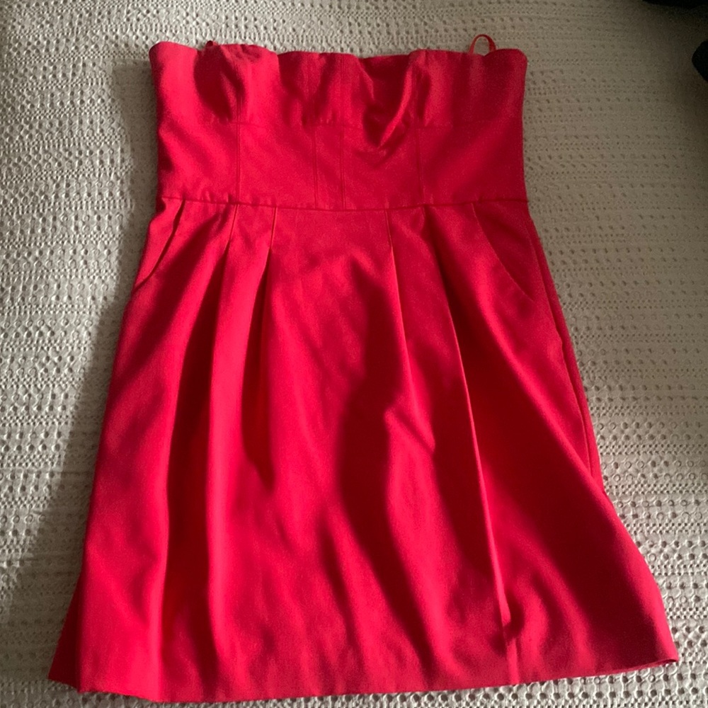 BCBG short red strapless dress